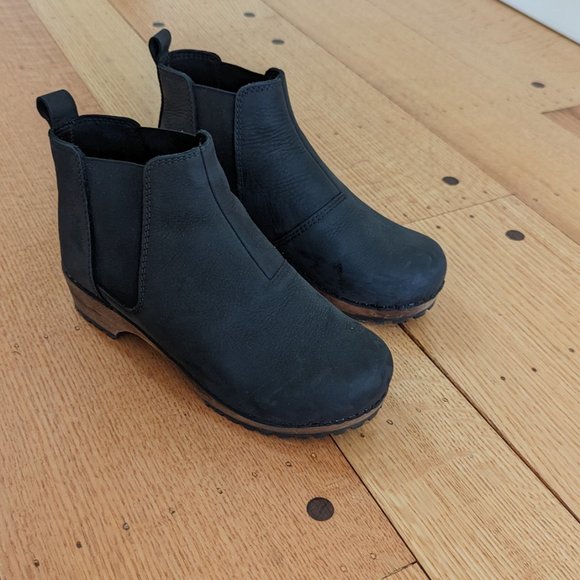 Lotta's/Sanita Jo clog booties in black soft oil leather - Picture 5 of 5